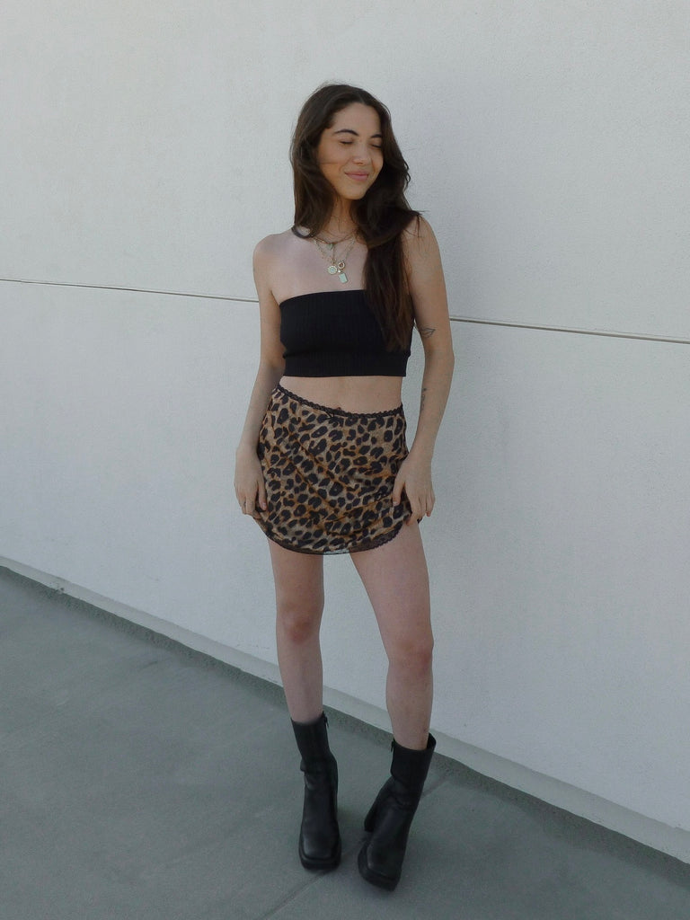 Leah Mini Skirt in Leopard