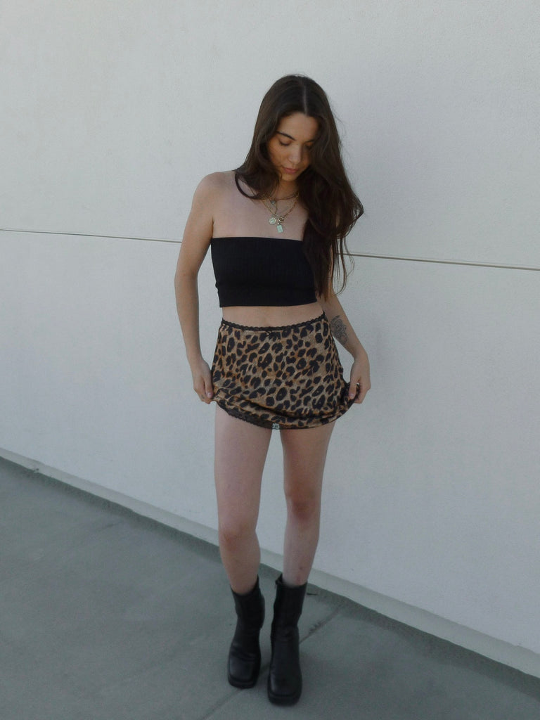 Leah Mini Skirt in Leopard