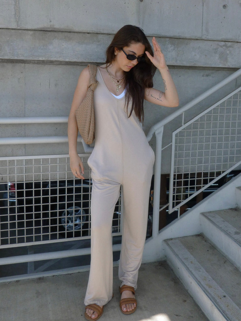 Logan Lounge Jumpsuit in Natural