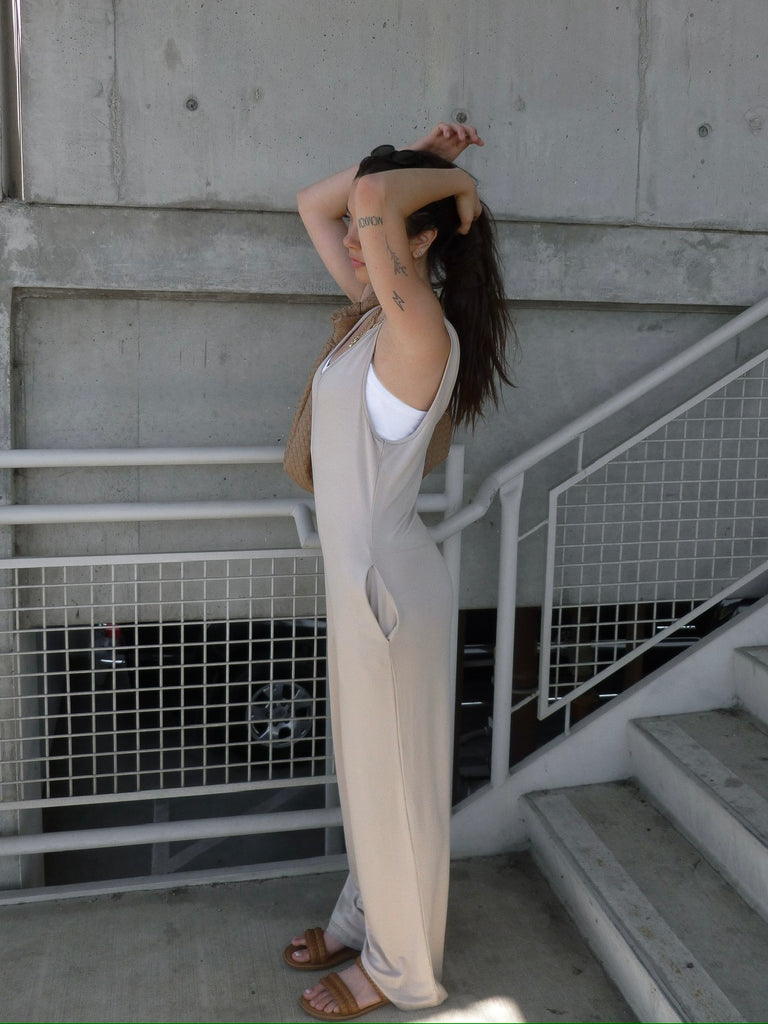 Logan Lounge Jumpsuit in Natural