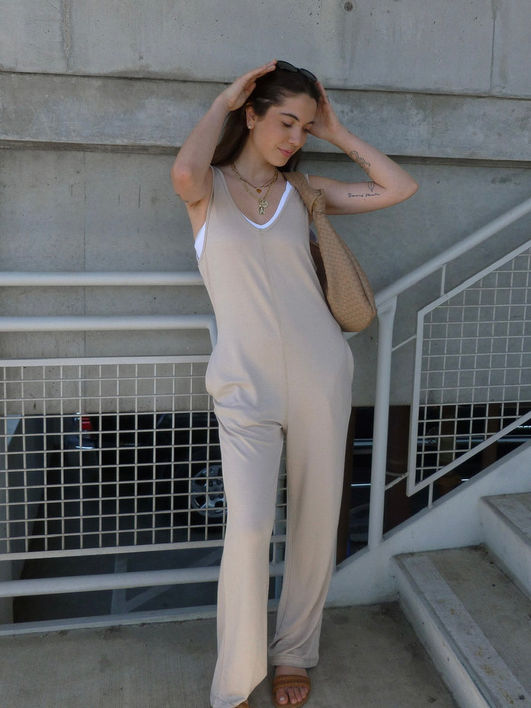 Logan Lounge Jumpsuit in Natural