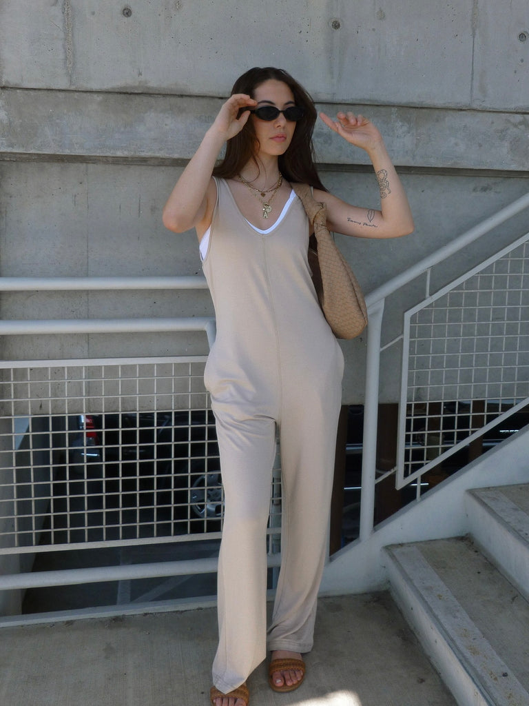 Logan Lounge Jumpsuit in Natural