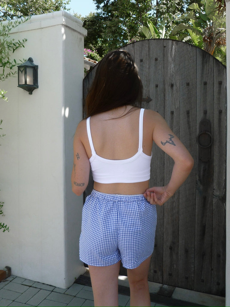 Sutton Boxer Shorts in Gingham Blue