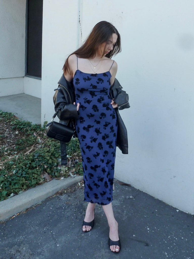 Alondra Midi Dress in Midnight