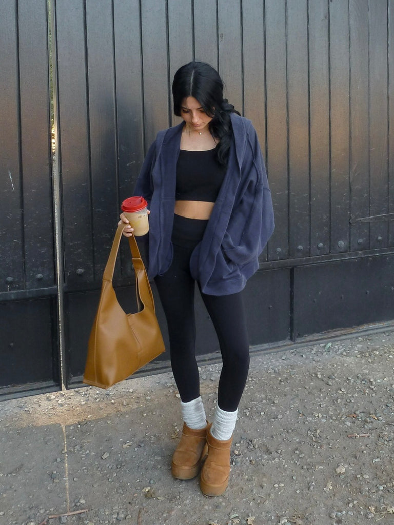 Cara Hoodie Cardigan in Navy