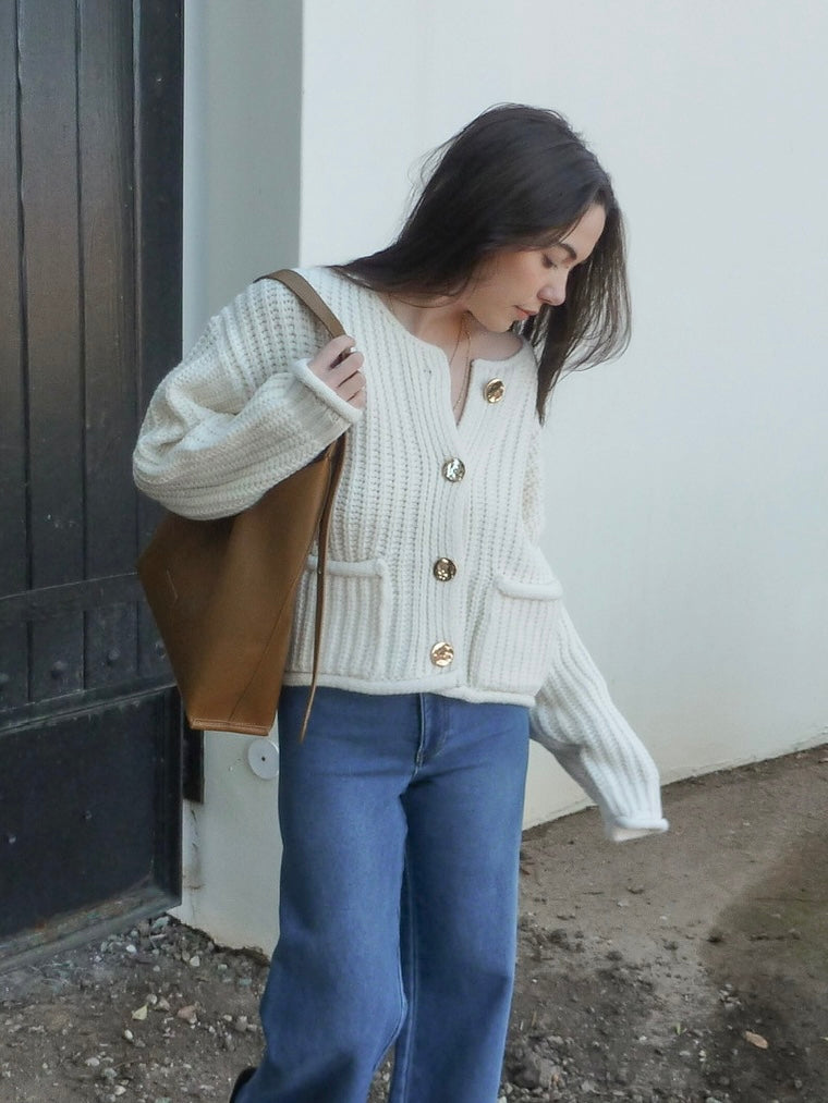 Camden Cardigan in Ivory