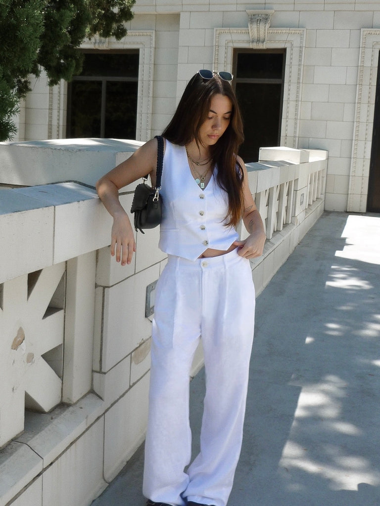 Charter Linen Pants in White