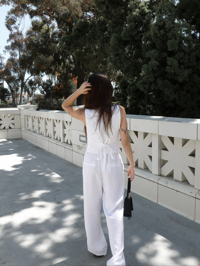 Charter Linen Pants in White