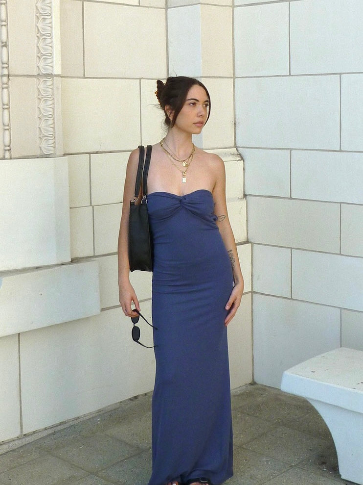 Out of the Blue Strapless Maxi Dress