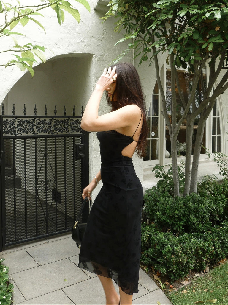 Alondra Midi Dress in Black