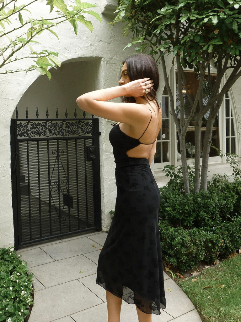 Alondra Midi Dress in Black