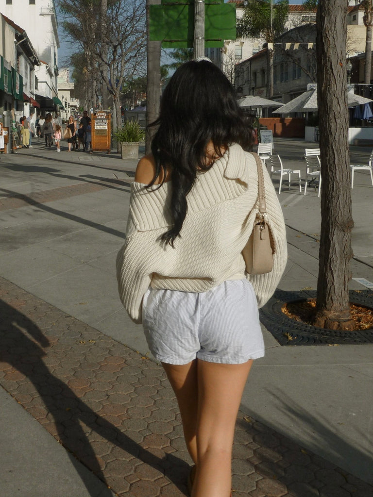 Arlo Cropped Sweater in Cream