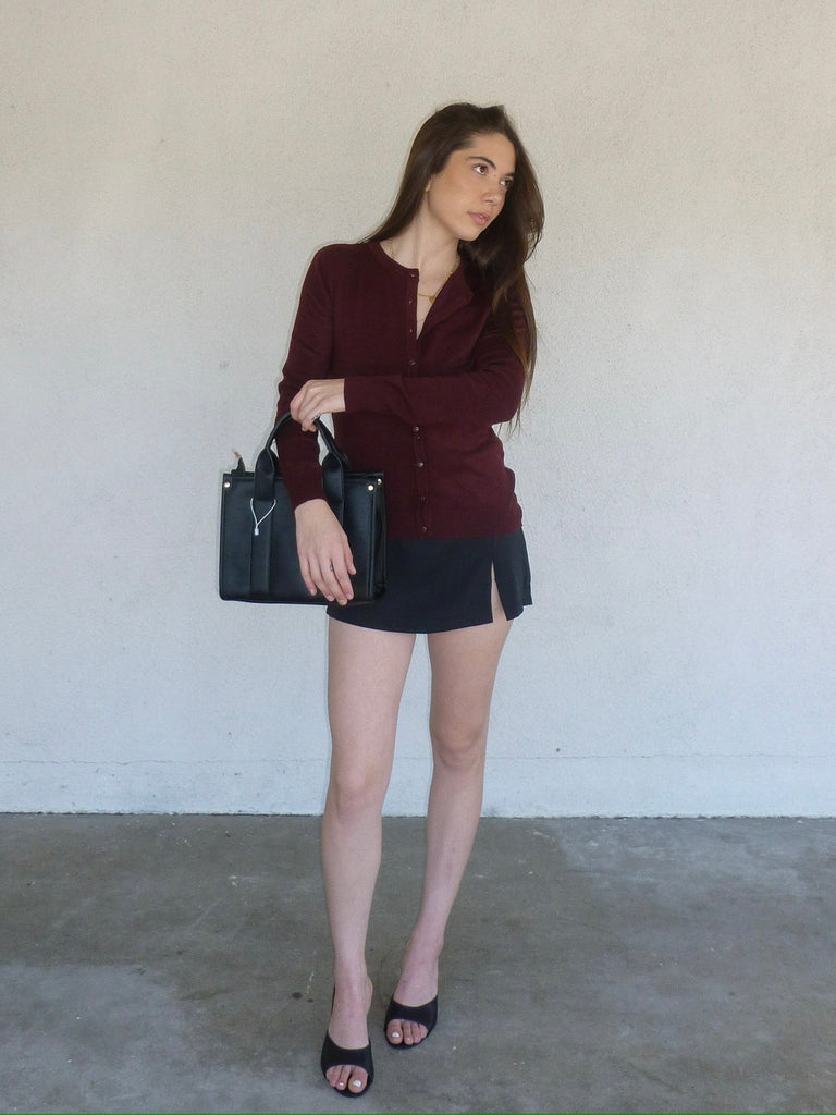 The Monica Cardigan in Burgundy