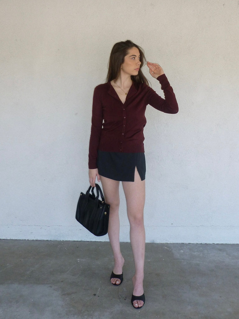 The Monica Cardigan in Burgundy