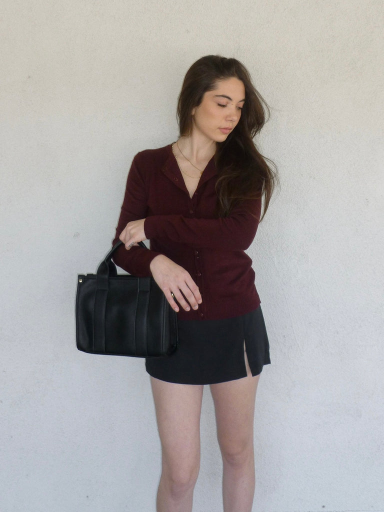 The Monica Cardigan in Burgundy