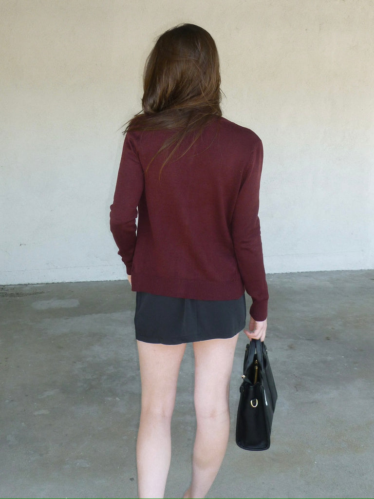 The Monica Cardigan in Burgundy