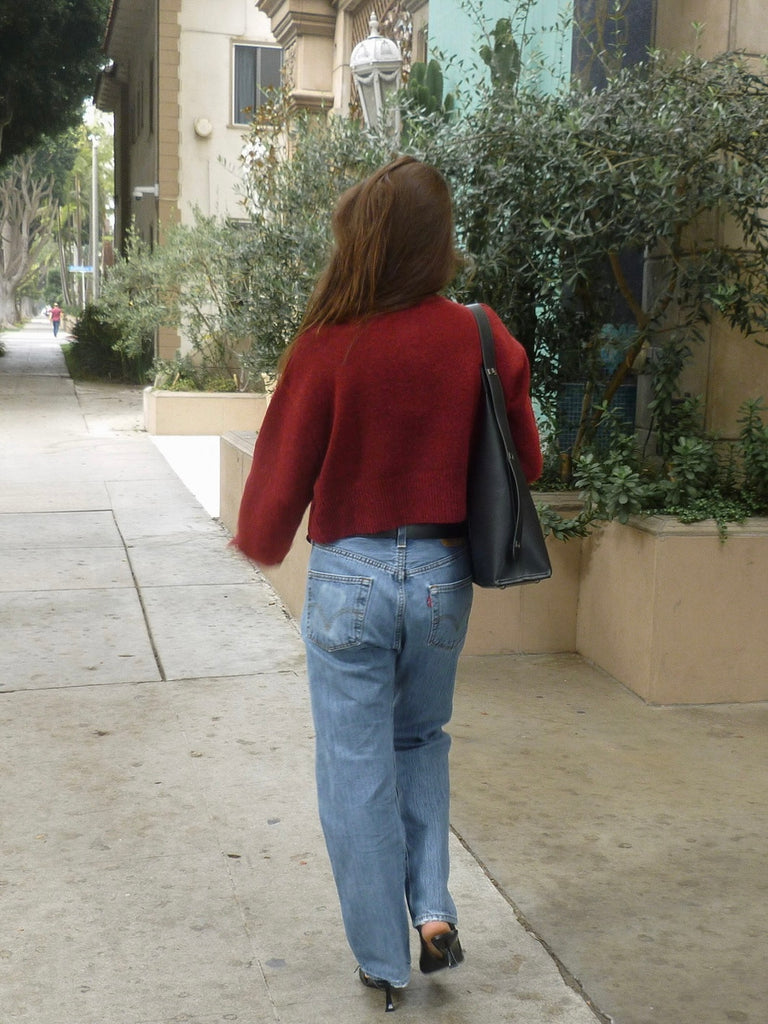 Myrtle Button Down Cardigan in Wine