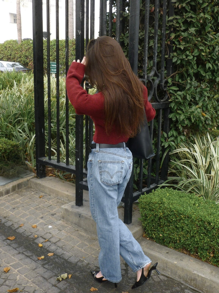 Myrtle Button Down Cardigan in Wine