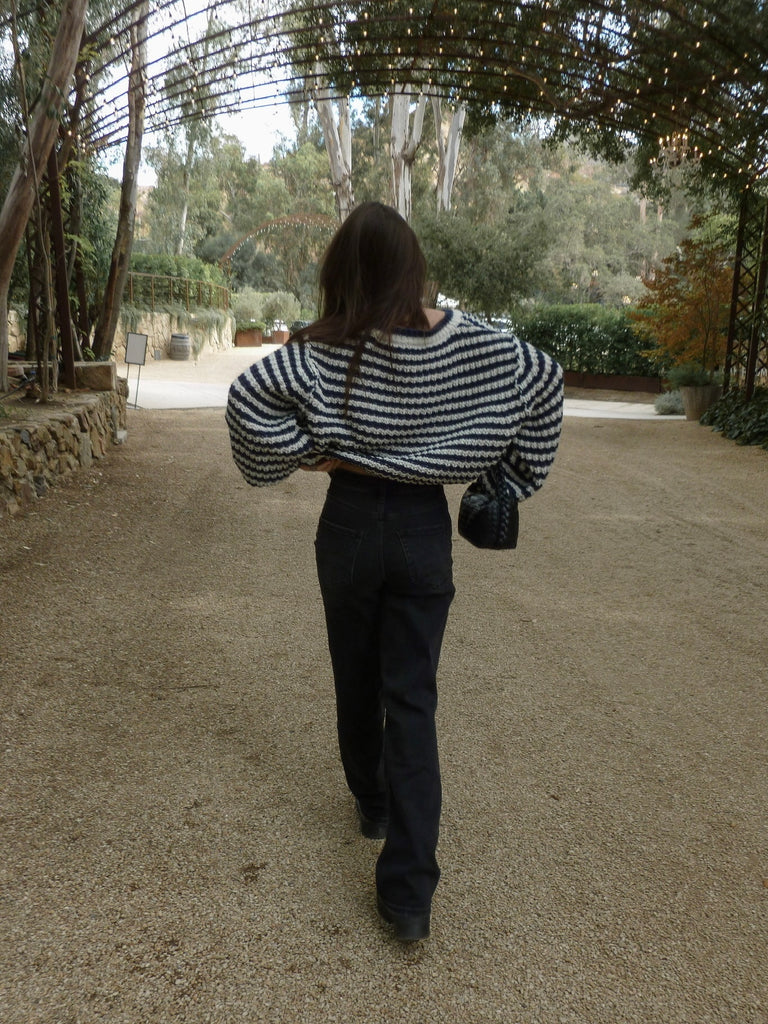 Blakely Striped Sweater in Navy