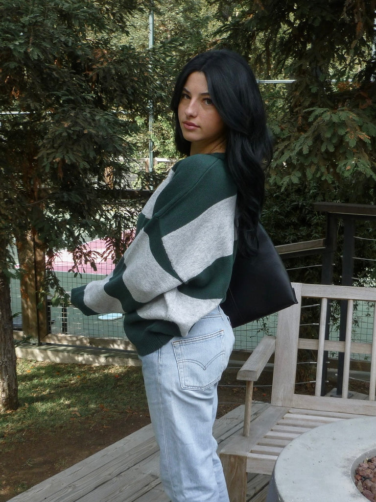 Atherton Striped Sweater in Green