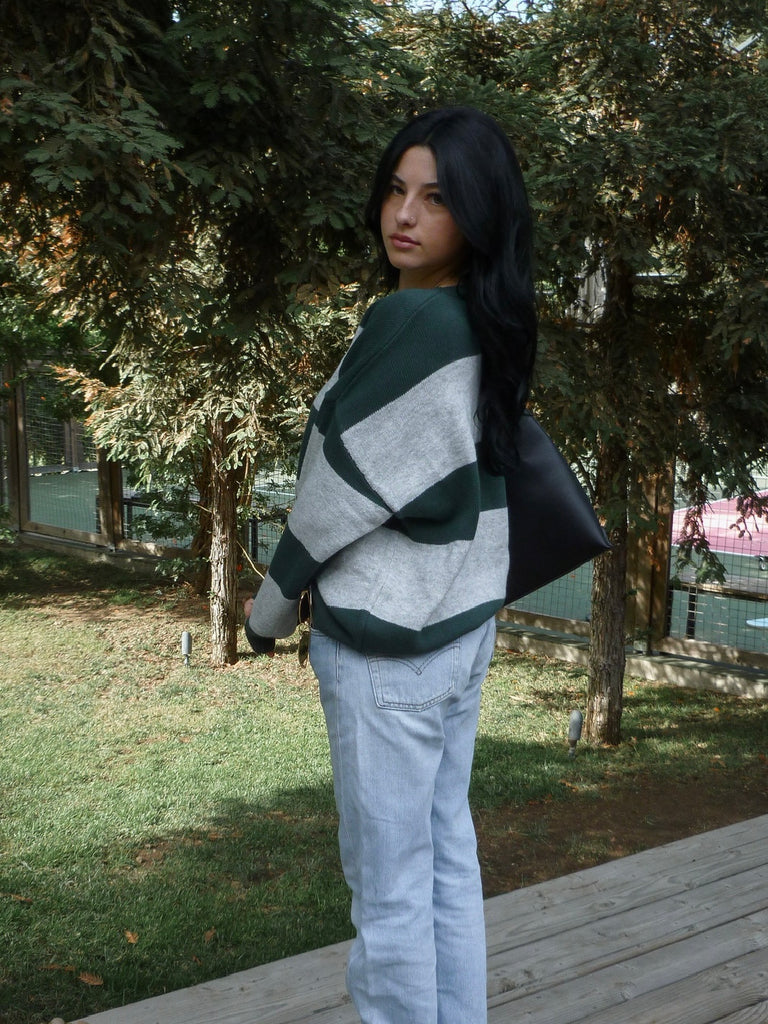 Atherton Striped Sweater in Green