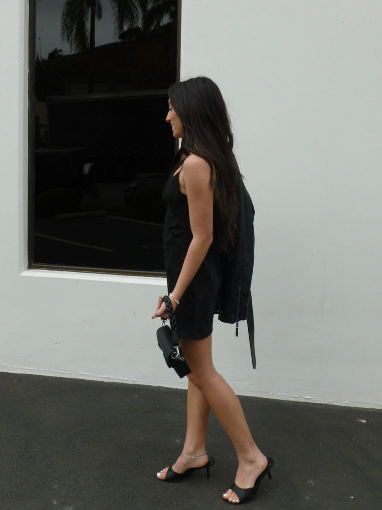 Alondra Slip Dress in Black