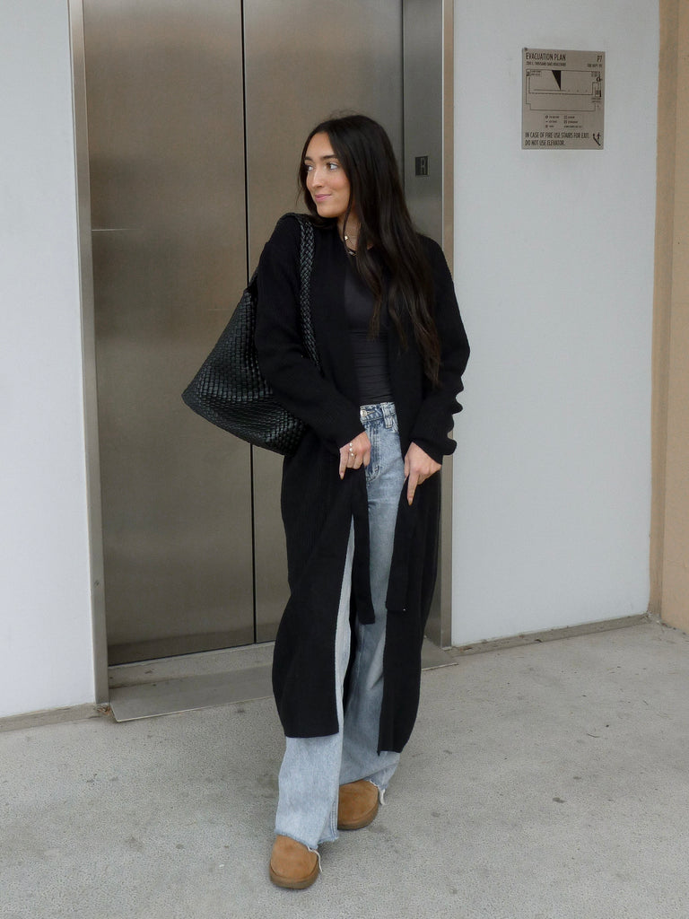 Oakmont Long Cardigan in Black