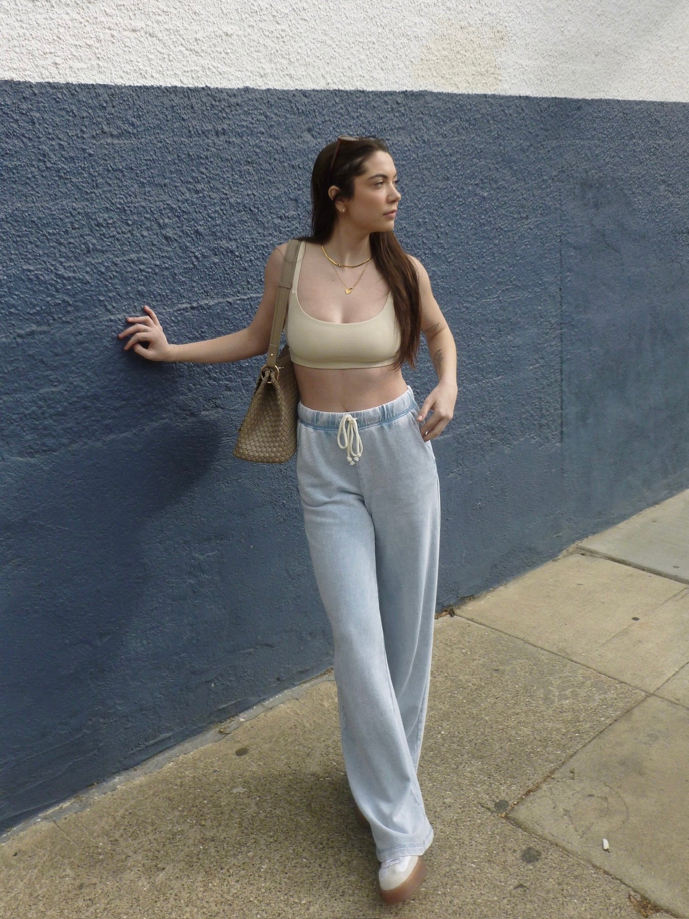 Hunter Knit Denim Pant in Washed Indigo by Z SUPPLY | Rebel Violet