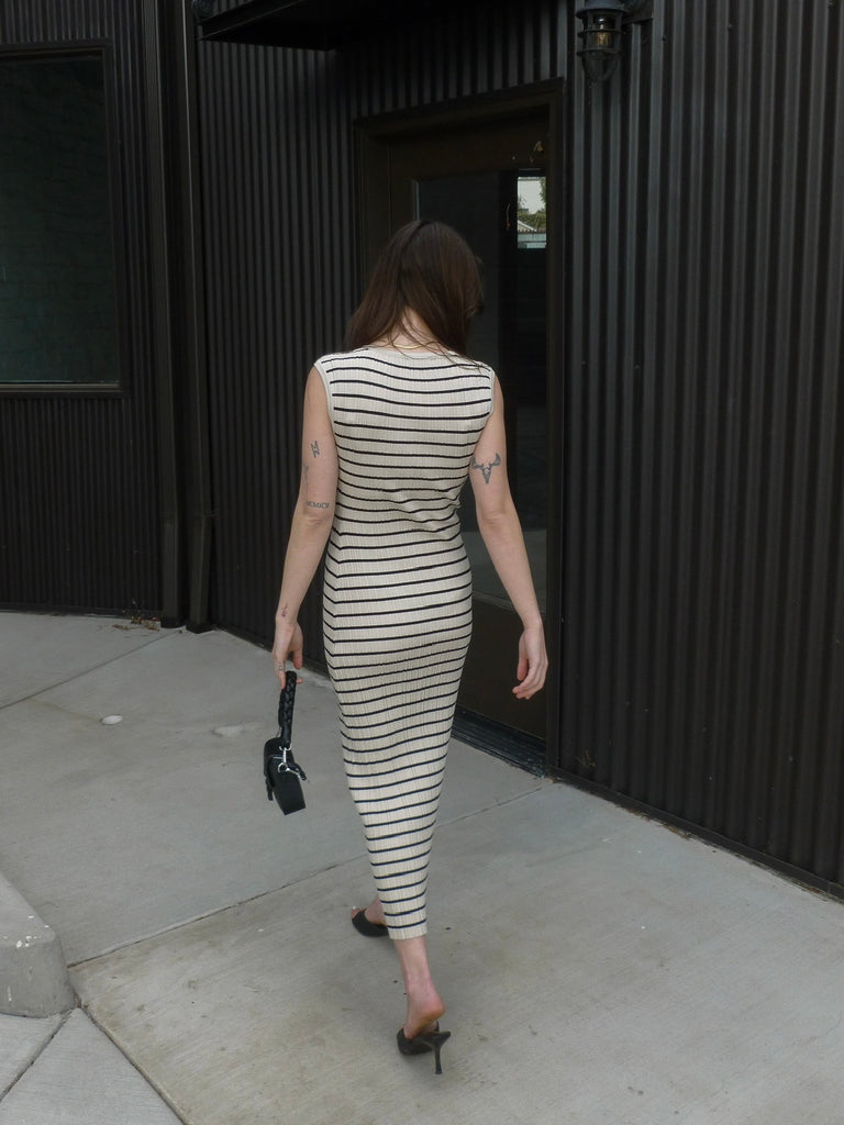 Gisele Stripe Midi Dress in Sandshell by Z SUPPLY