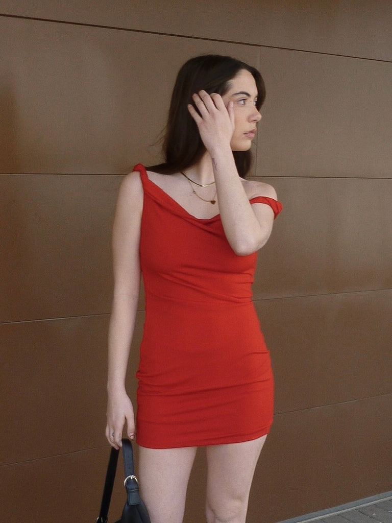 Take a Hint Mini Dress in Red