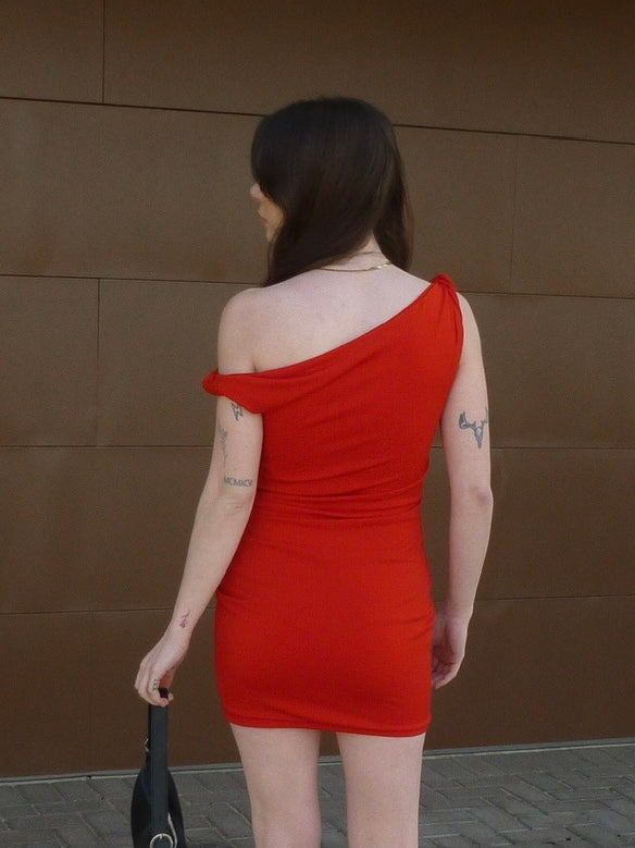 Take a Hint Mini Dress in Red