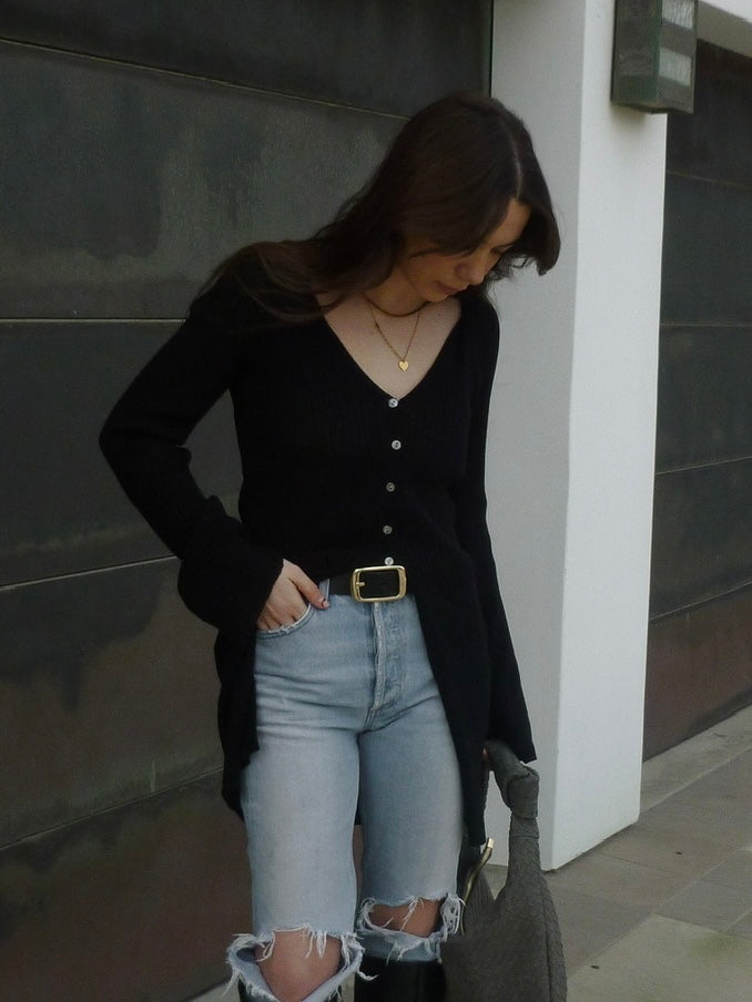 Donya Button Down in Black