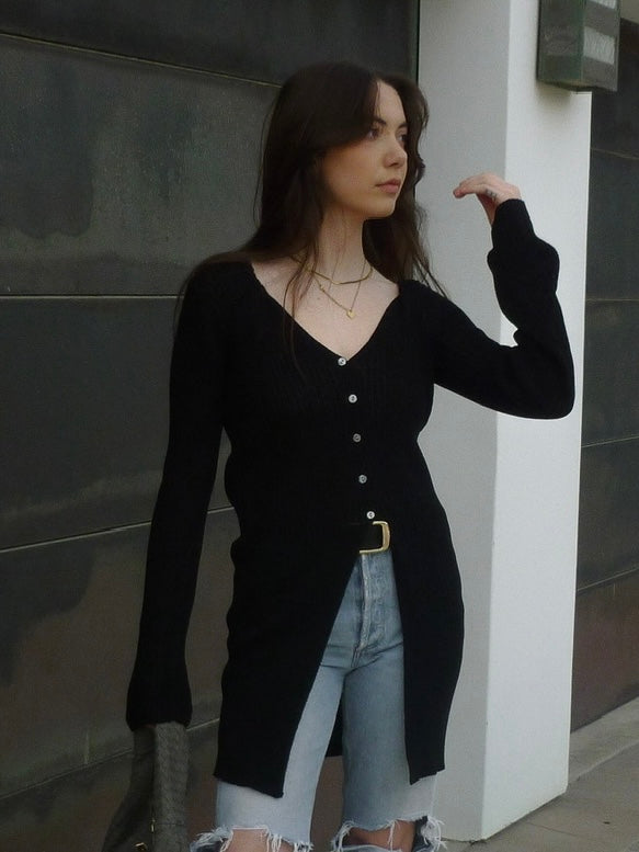 Donya Button Down in Black