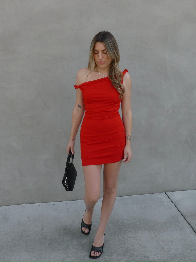 Take a Hint Mini Dress in Red