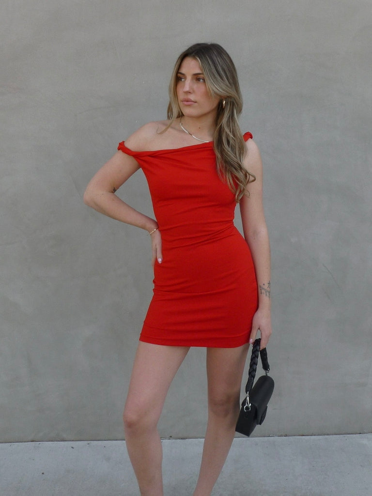 Take a Hint Mini Dress in Red