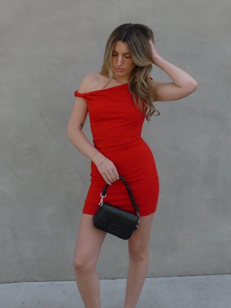 Take a Hint Mini Dress in Red