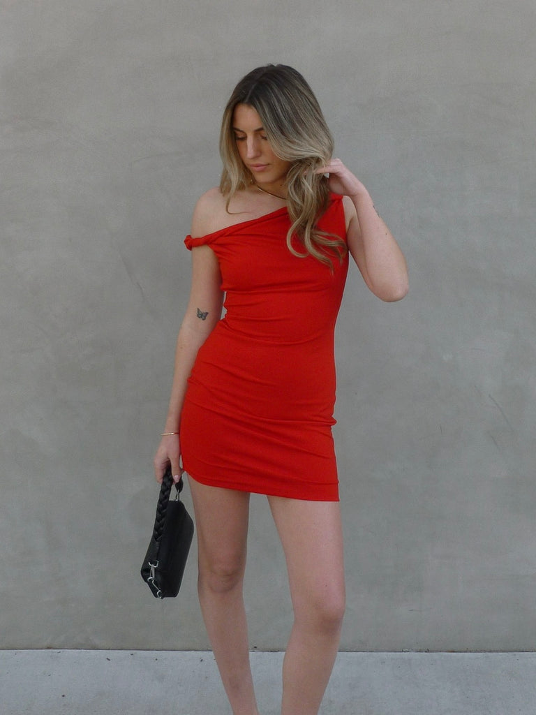 Take a Hint Mini Dress in Red