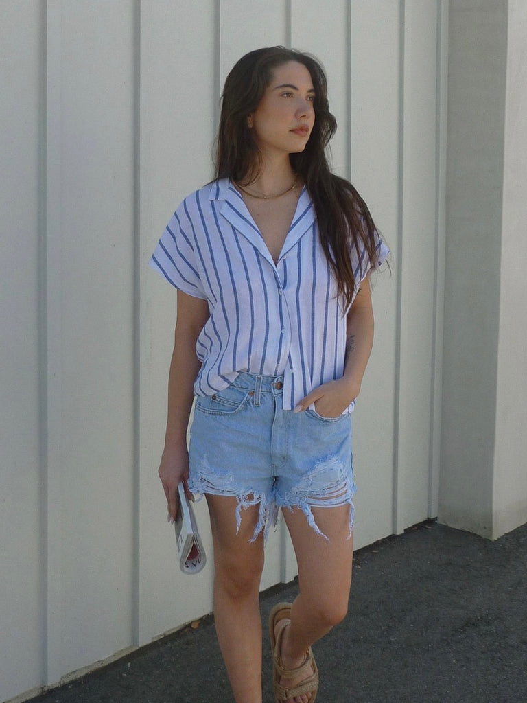 Parallel Button Down Top in Palace Blue by Z SUPPLY