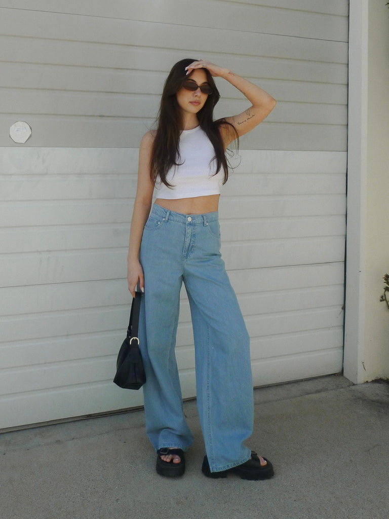 Mia Loose Wide Leg Denim Pant in Light Vintage Indigo by Z SUPPLY