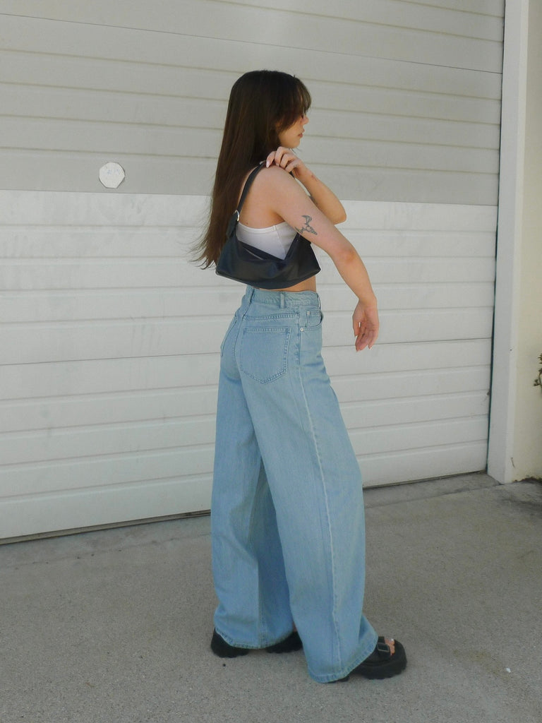 Mia Loose Wide Leg Denim Pant in Light Vintage Indigo by Z SUPPLY