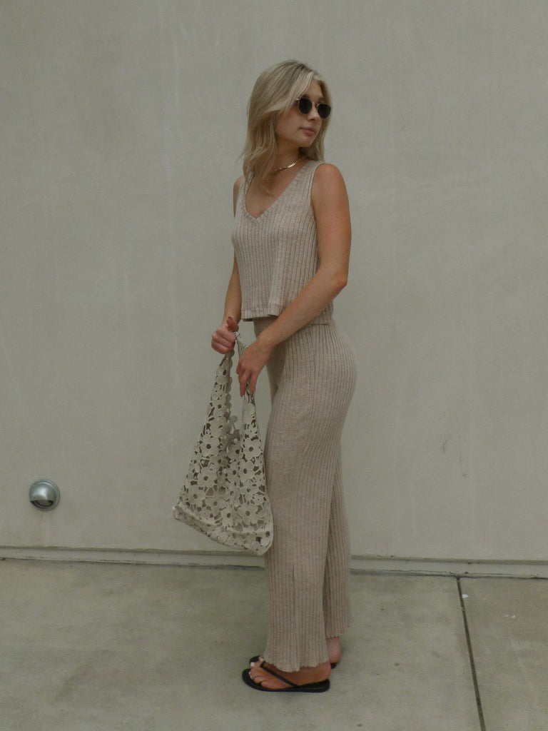 Dawn Smocked Rib Pant in Iced Coffee by Z SUPPLY