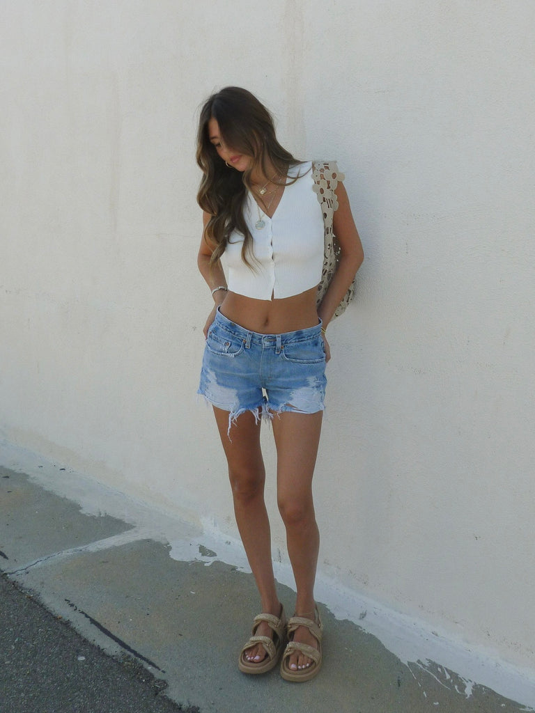 Kensie Knit Vest in White