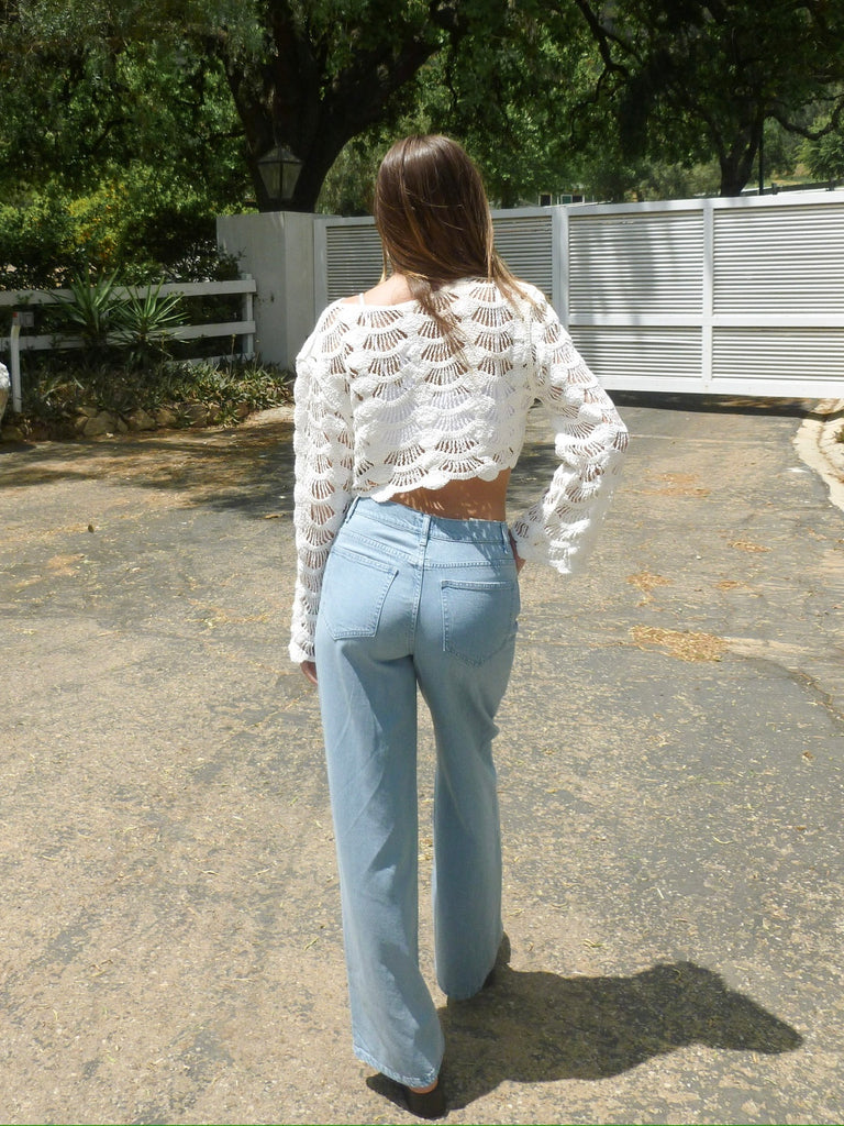 Mallora Crochet Top in White