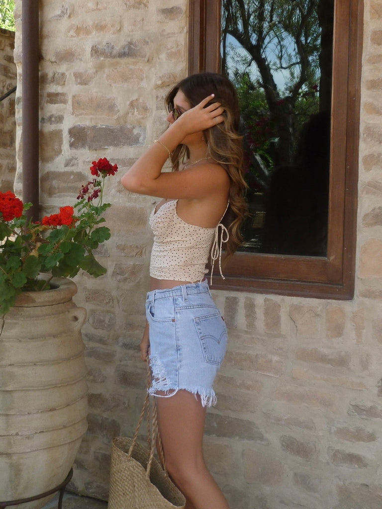 Bronx Polka Dot Cami in Creme