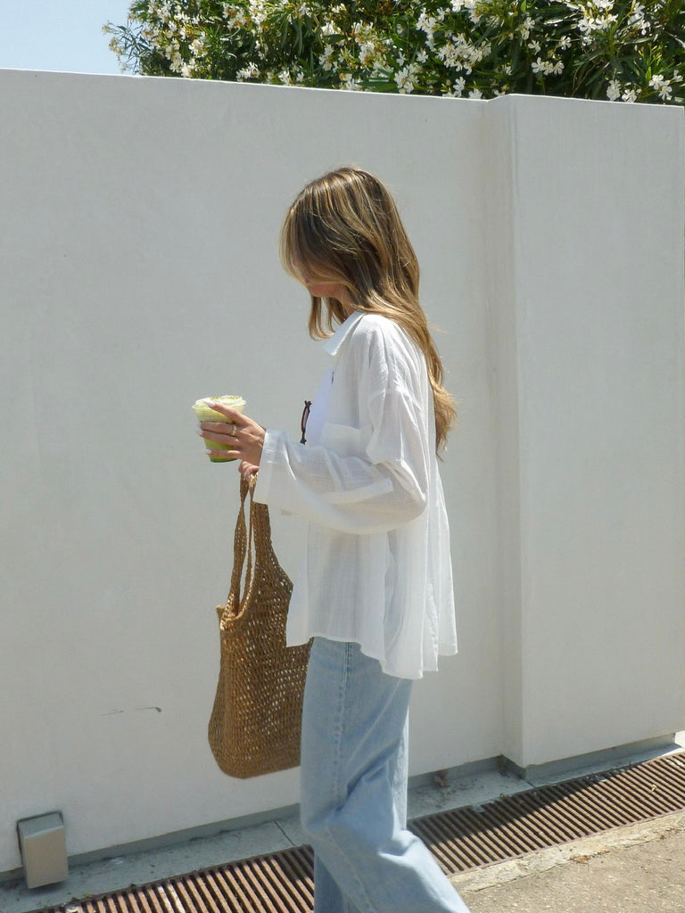Pierce Button Down in White