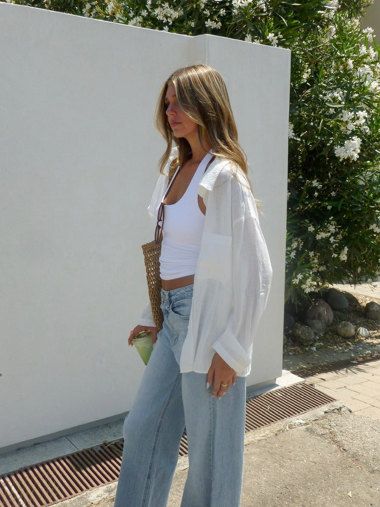 Pierce Button Down in White