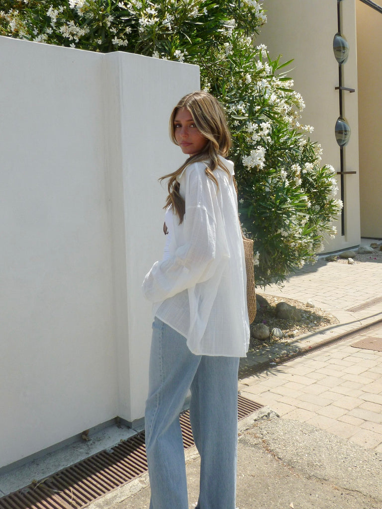 Pierce Button Down in White
