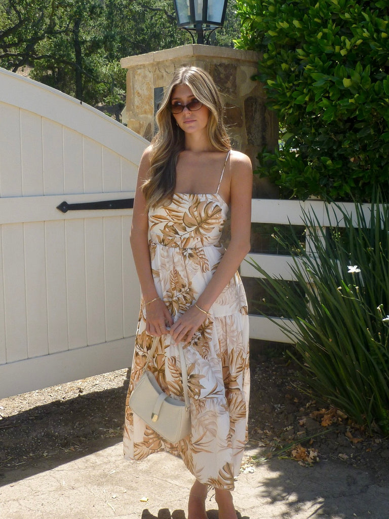 Golden Palms Midi Dress