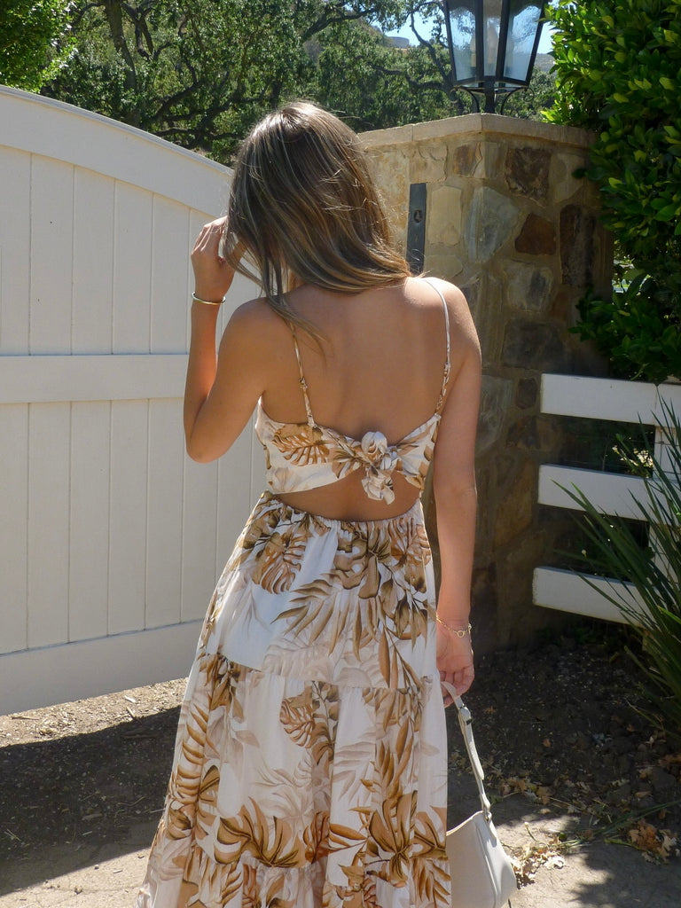 Golden Palms Midi Dress