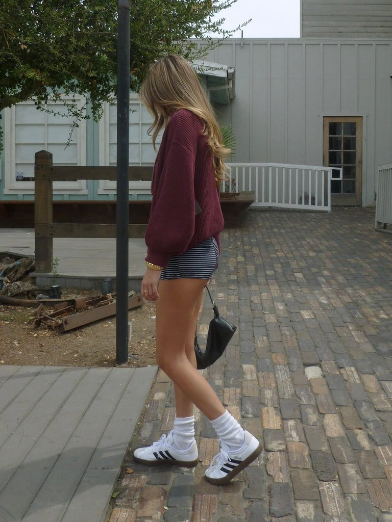 Liam Zip Up Sweater in Burgundy